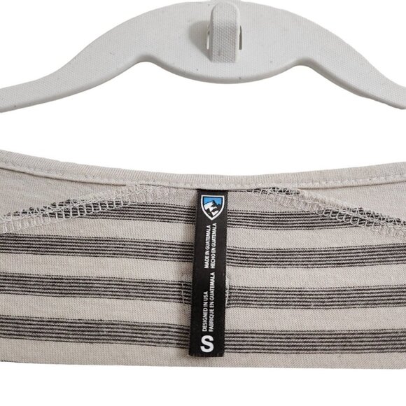 Kuhl Womens Top Small Beige Striped Jive 3/4 Sleeve Tee Dove Outdoor #8385 - Picture 4 of 13